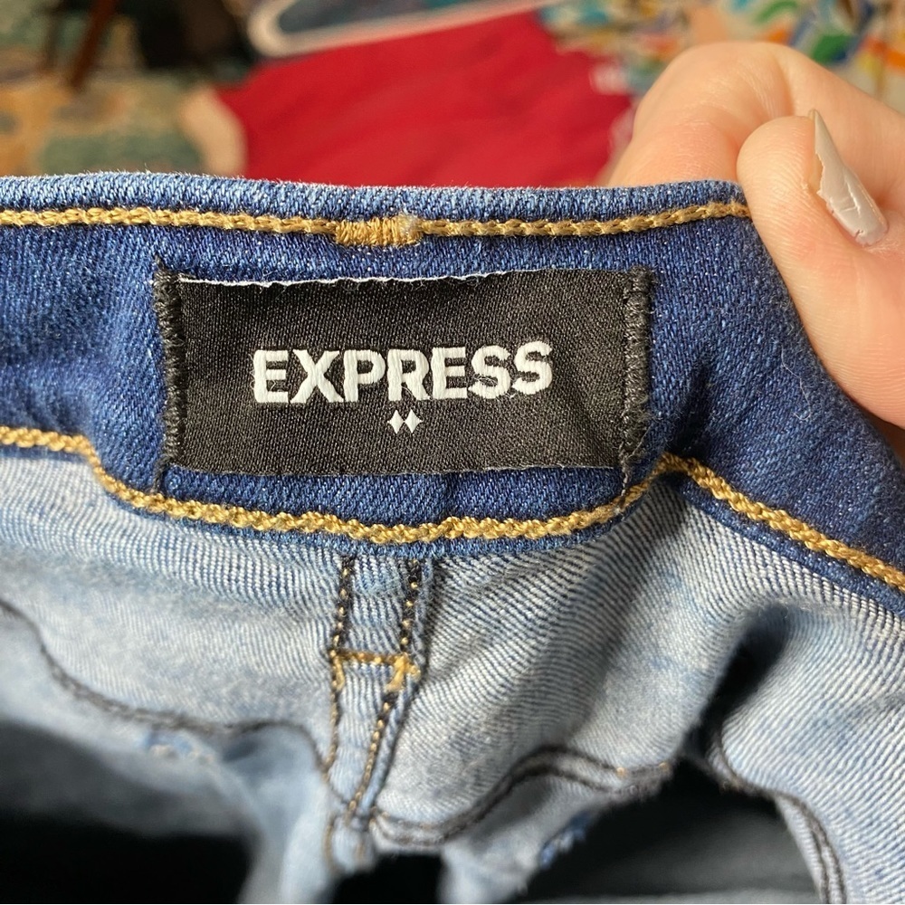 Express Blue Flare & Wide Leg Jeans - Picture 7 of 8